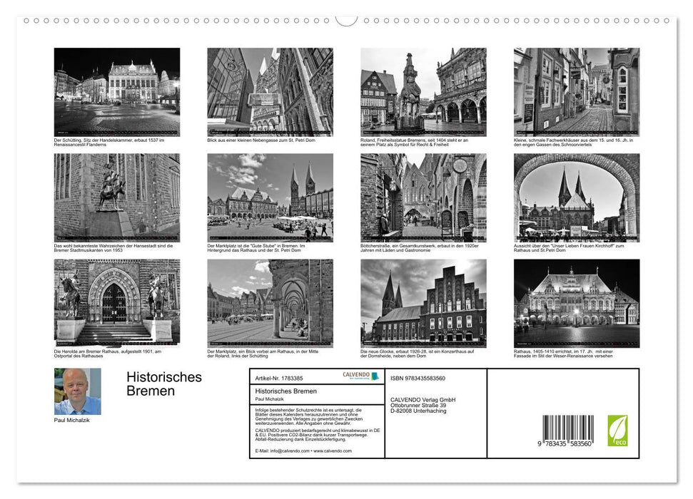 Historisches Bremen (CALVENDO Premium Wandkalender 2025)