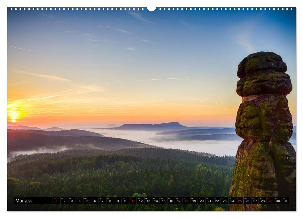 Nebelwelten Sächsische Schweiz (CALVENDO Premium Wandkalender 2025)