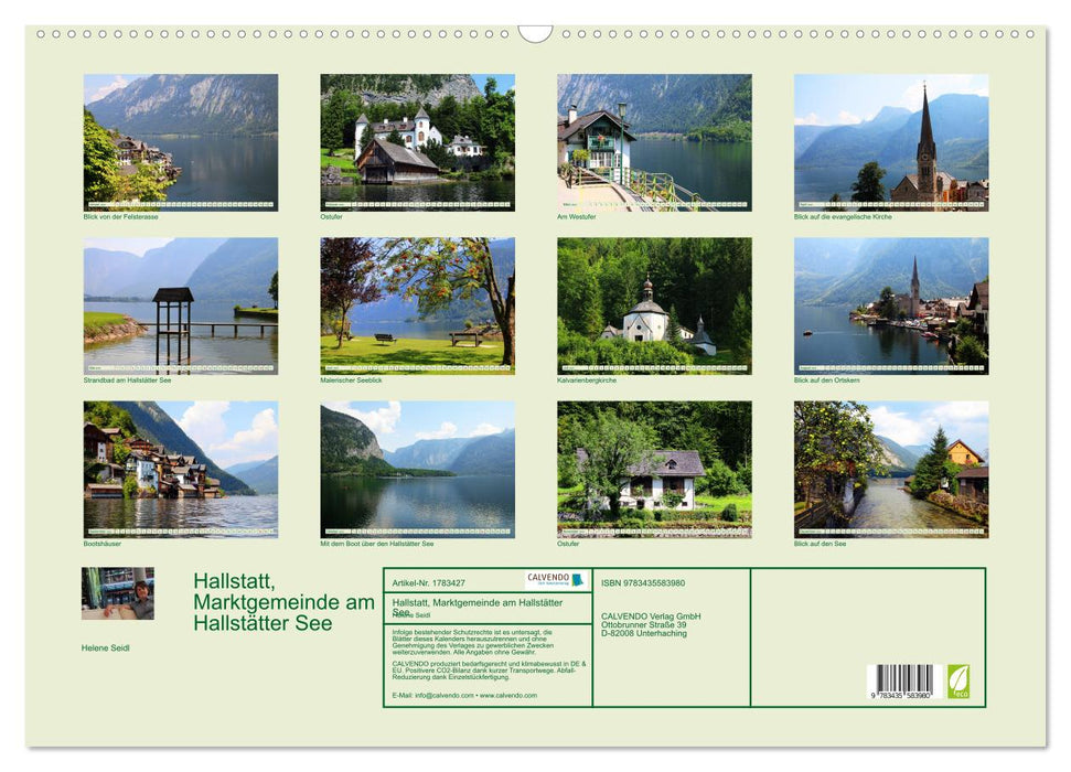 Hallstatt, Marktgemeinde am Hallstätter See (CALVENDO Wandkalender 2025)