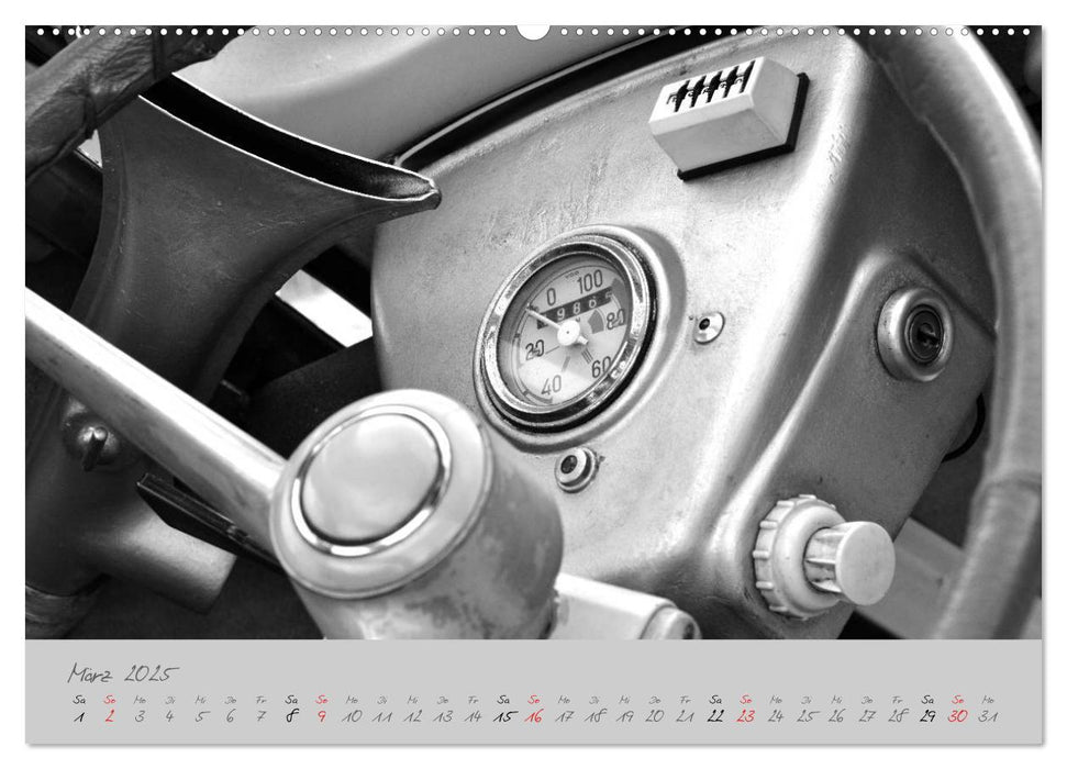 BMW Isetta 300 in schwarzweiß (CALVENDO Premium Wandkalender 2025)