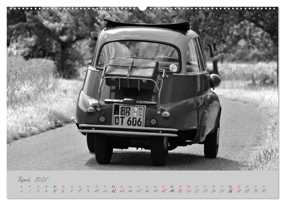 BMW Isetta 300 in schwarzweiß (CALVENDO Premium Wandkalender 2025)