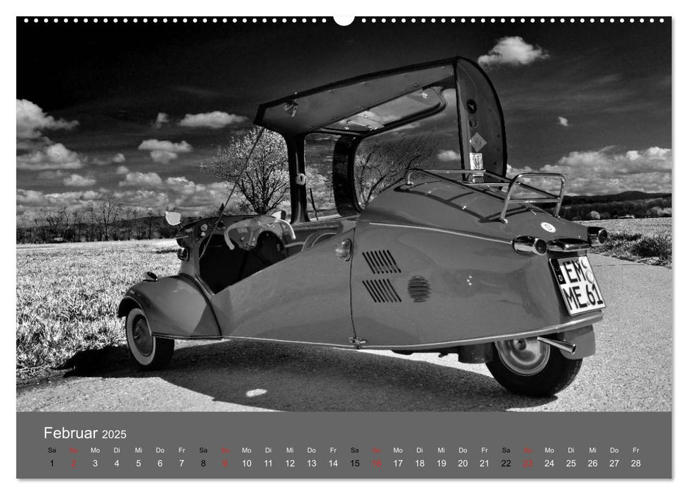 Messerschmitt KR 200 in schwarzweiß (CALVENDO Premium Wandkalender 2025)