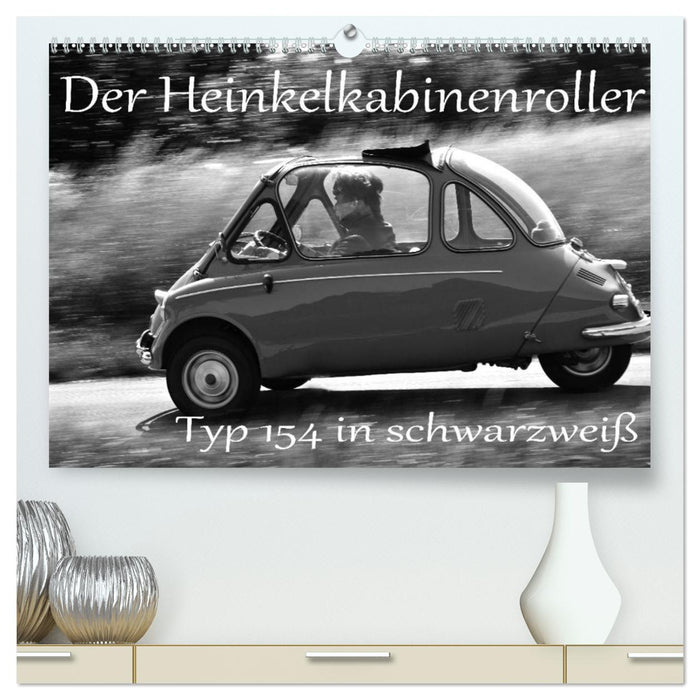 Der Heinkel Kabinenroller Typ 154 in schwarzweiß (CALVENDO Premium Wandkalender 2025)