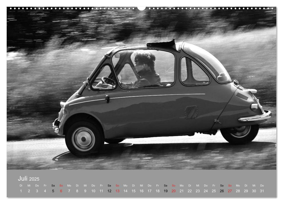 Der Heinkel Kabinenroller Typ 154 in schwarzweiß (CALVENDO Premium Wandkalender 2025)