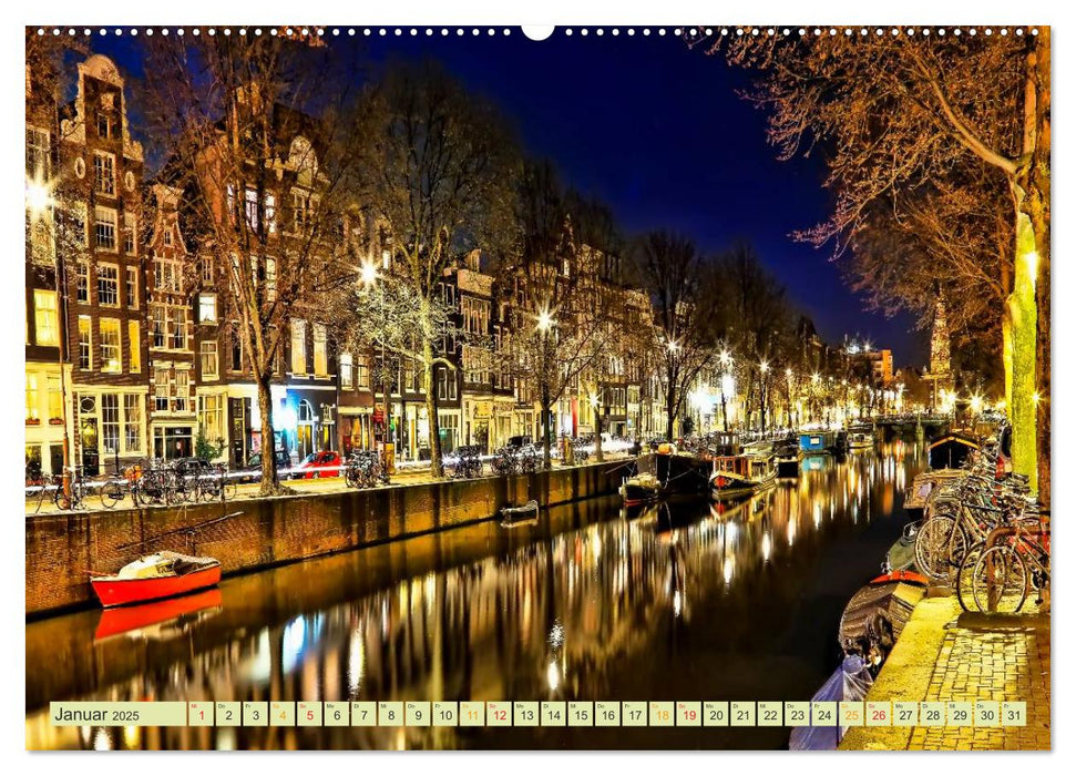 Städte der Welt - Skylines in der Nacht (CALVENDO Wandkalender 2025)