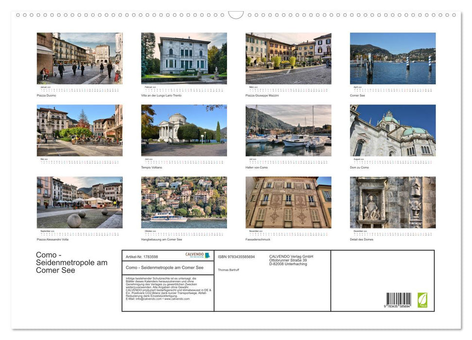 Como - Seidenmetropole am Comer See (CALVENDO Wandkalender 2025)