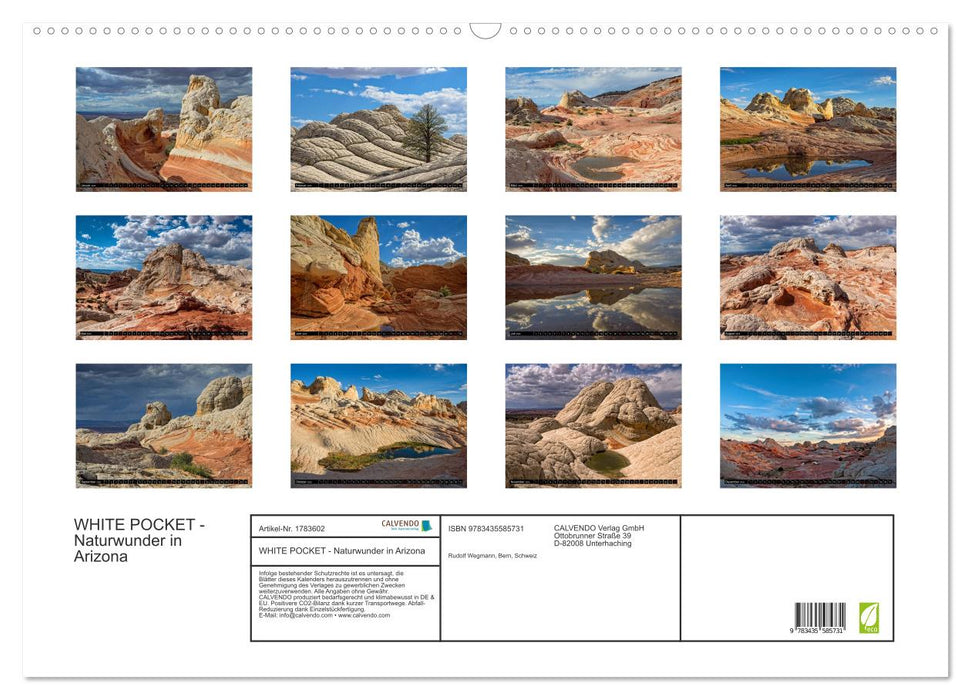 WHITE POCKET - Naturwunder in Arizona (CALVENDO Wandkalender 2025)