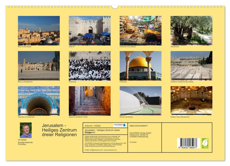 Jerusalem - Heiliges Zentrum dreier Religionen (CALVENDO Premium Wandkalender 2025)