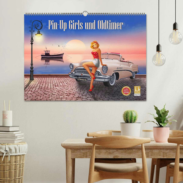 Pin-Up Girls und Oldtimer by Mausopardia (CALVENDO Wandkalender 2025)