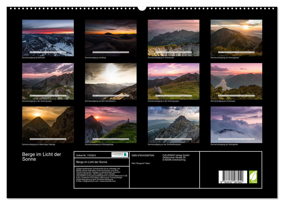 Berge im Licht der Sonne (CALVENDO Premium Wandkalender 2025)