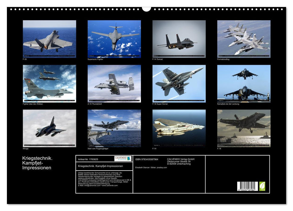Kriegstechnik. Kampfjet-Impressionen (CALVENDO Wandkalender 2025)
