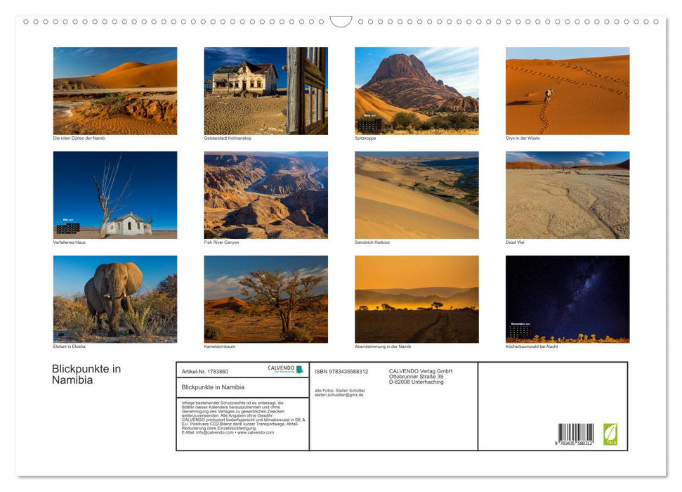 Blickpunkte in Namibia (CALVENDO Wandkalender 2025)