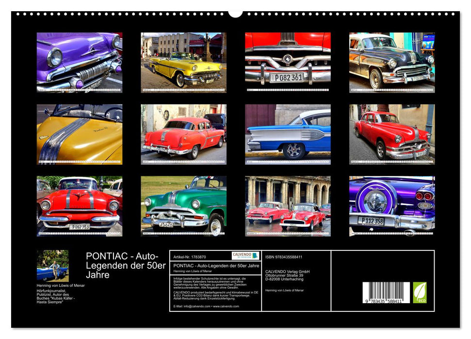 PONTIAC - Auto-Legenden der 50er Jahre (CALVENDO Premium Wandkalender 2025)