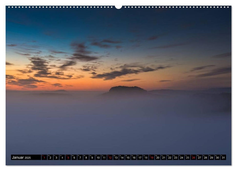 Nebelwelten Sächsische Schweiz (CALVENDO Wandkalender 2025)