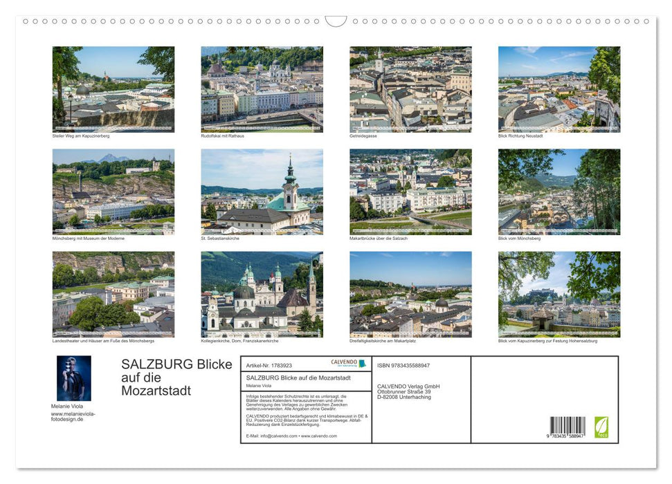 SALZBURG Blicke auf die Mozartstadt (CALVENDO Wandkalender 2025)