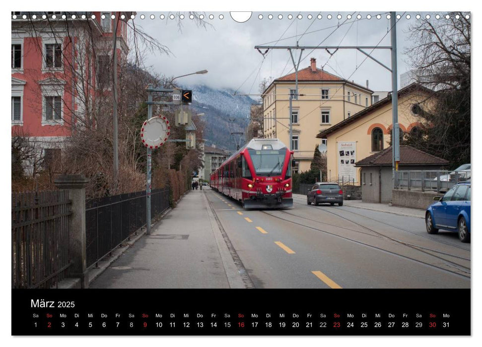 Mit der Bahn durch die Alpen (CALVENDO Wandkalender 2025)