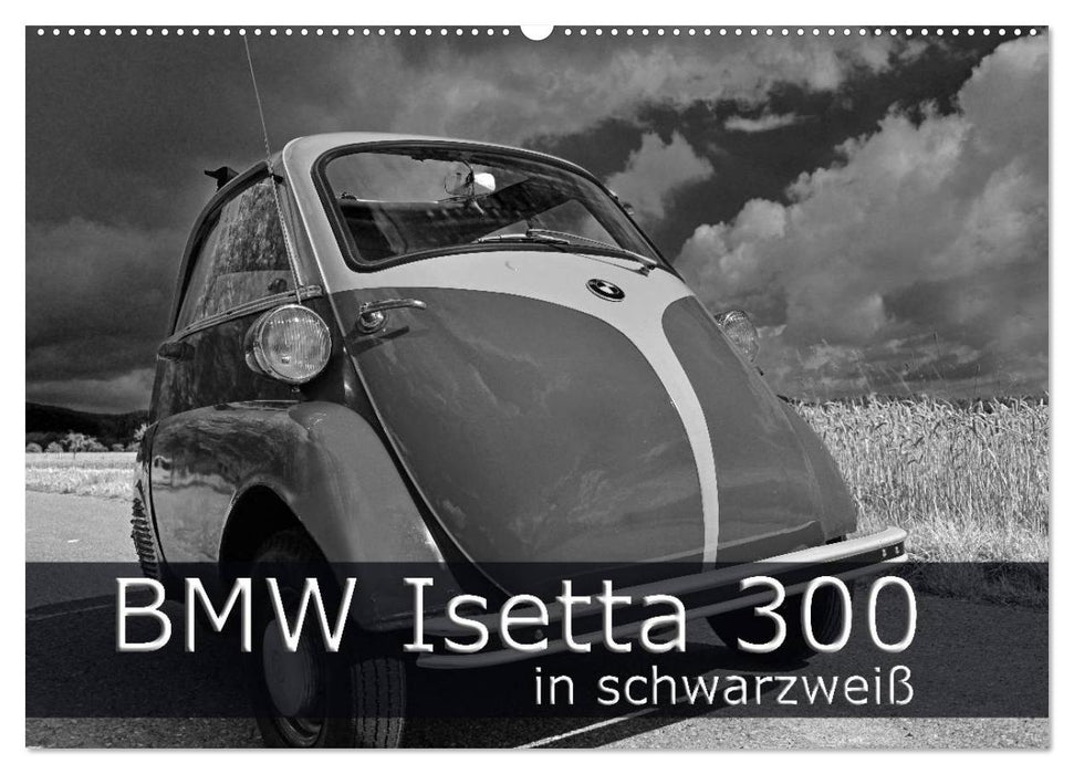 BMW Isetta 300 in schwarzweiß (CALVENDO Wandkalender 2025)