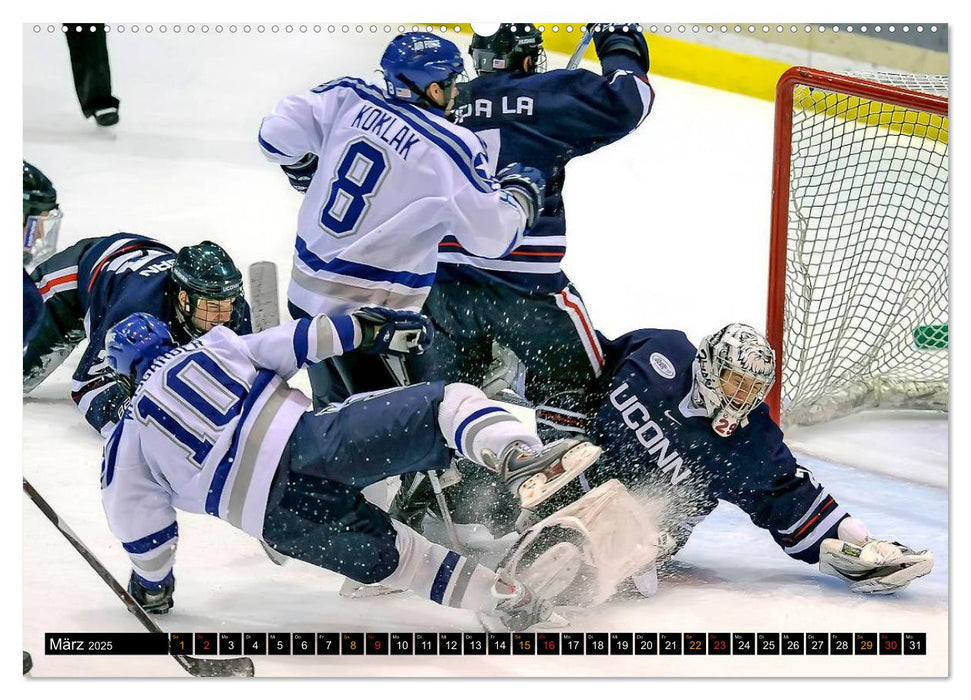 Mit vollem Einsatz - Eishockey (CALVENDO Premium Wandkalender 2025)