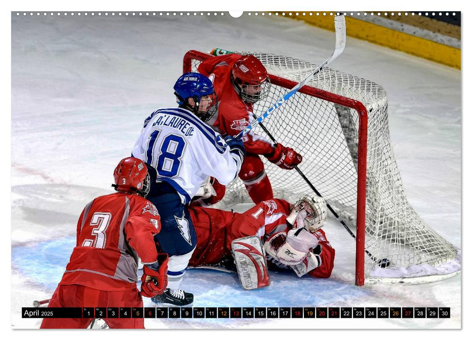 Mit vollem Einsatz - Eishockey (CALVENDO Premium Wandkalender 2025)