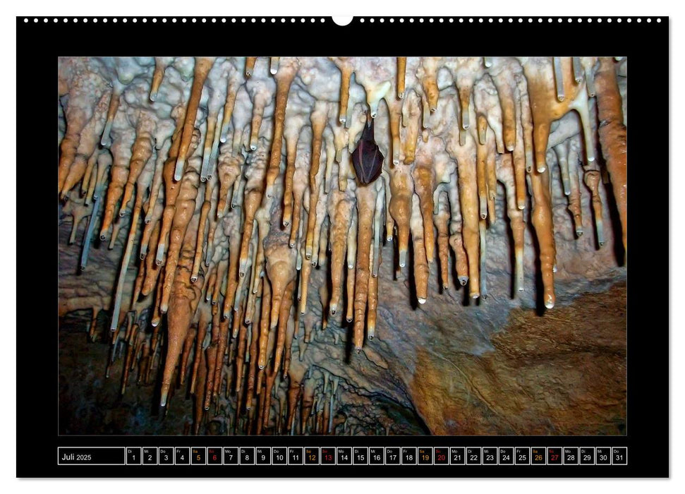 Höhlen, Stalaktiten und Stalagmiten (CALVENDO Premium Wandkalender 2025)