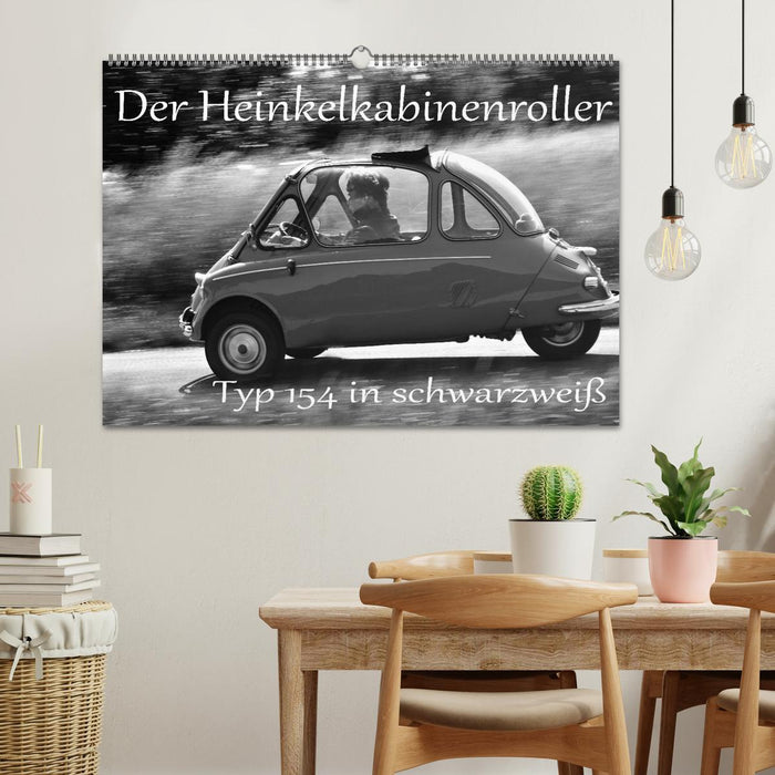 Der Heinkel Kabinenroller Typ 154 in schwarzweiß (CALVENDO Wandkalender 2025)