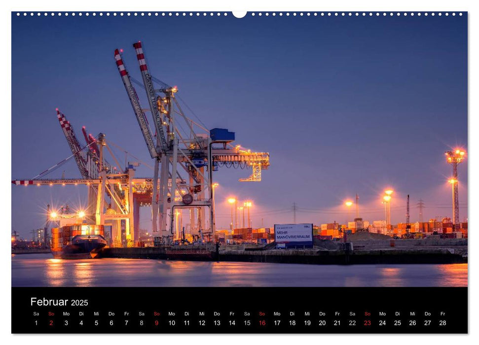 Hamburg - Lichter der Nacht (CALVENDO Premium Wandkalender 2025)