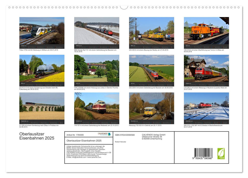 Oberlausitzer Eisenbahnen 2025 (CALVENDO Premium Wandkalender 2025)