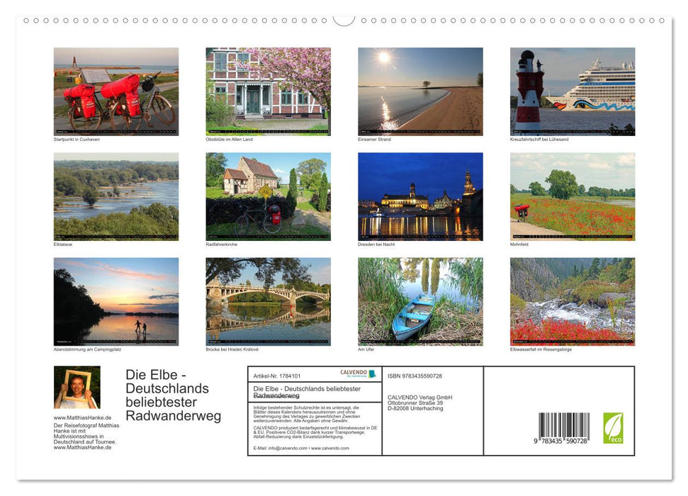 Die Elbe - Deutschlands beliebtester Radwanderweg (CALVENDO Premium Wandkalender 2025)