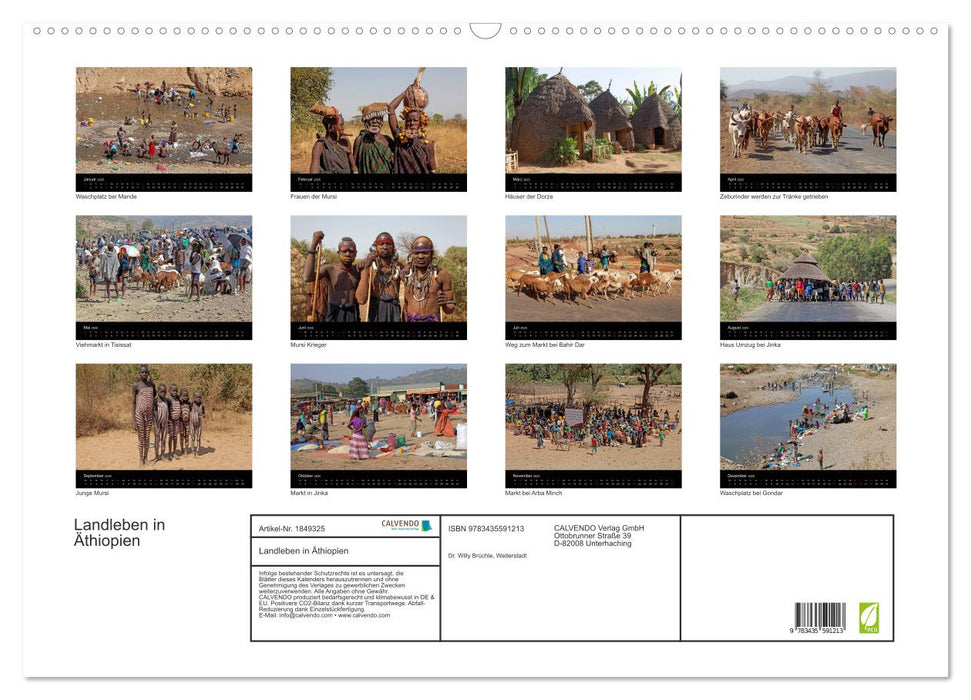 Landleben in Äthiopien (CALVENDO Wandkalender 2025)