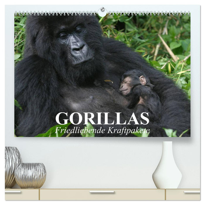 Gorillas. Friedliebende Kraftpakete (CALVENDO Premium Wandkalender 2025)