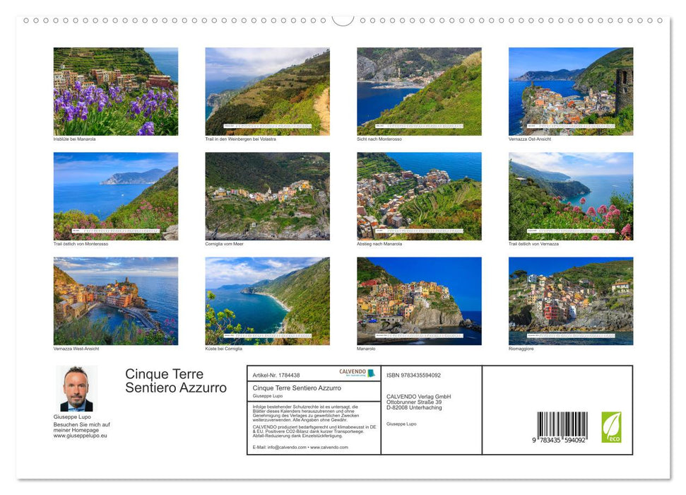 Cinque Terre Sentiero Azzurro (CALVENDO Premium Wandkalender 2025)