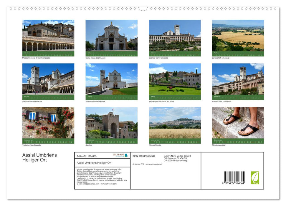 Assisi Umbriens Heiliger Ort (CALVENDO Premium Wandkalender 2025)