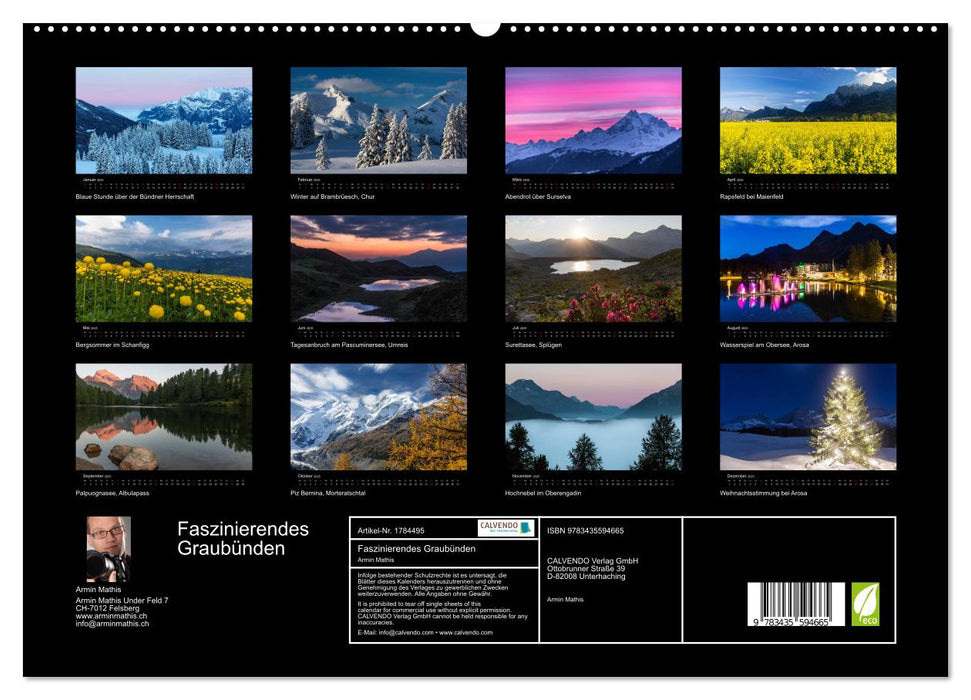 Faszinierendes Graubünden (CALVENDO Premium Wandkalender 2025)