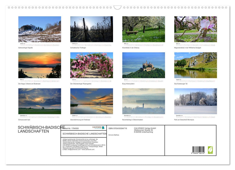 SCHWÄBISCH-BADISCHE LANDSCHAFTEN (CALVENDO Wandkalender 2025)