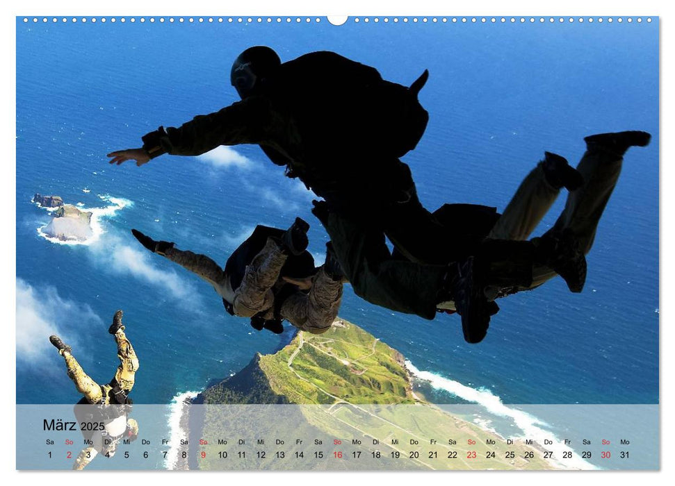 Fallschirmspringer. Absprung der U.S. Navy Seals (CALVENDO Premium Wandkalender 2025)