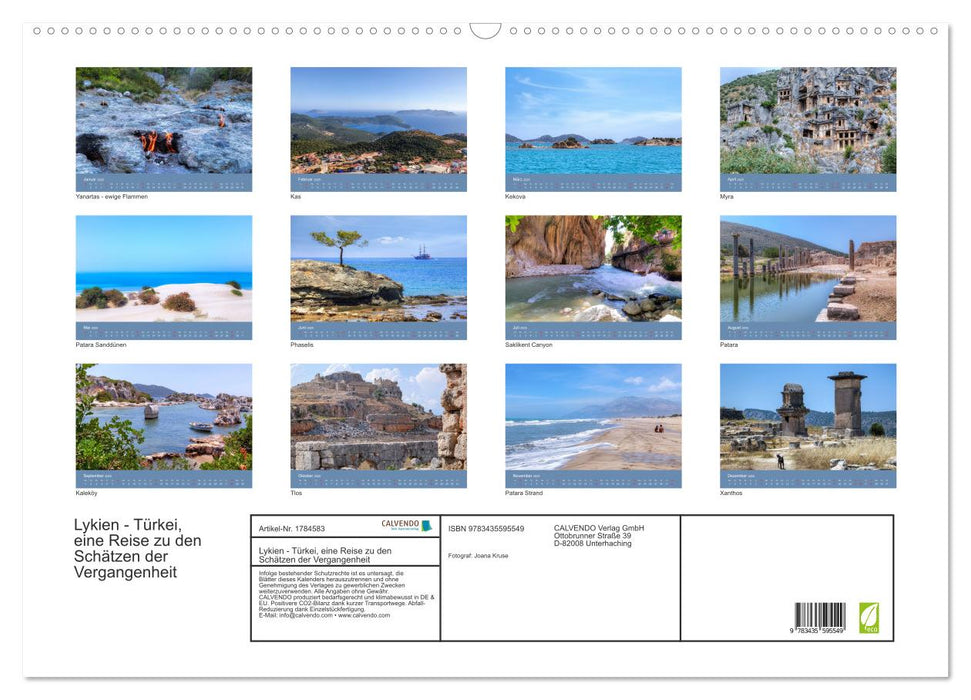 Lykien - Türkei, eine Reise zu den Schätzen der Vergangenheit (CALVENDO Wandkalender 2025)