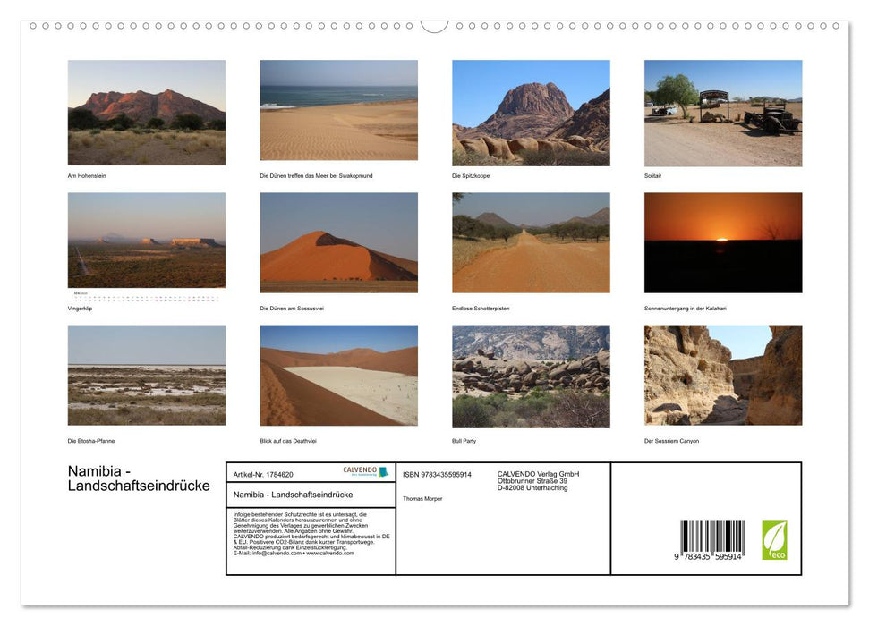 Namibia - Landschaftseindrücke (CALVENDO Premium Wandkalender 2025)