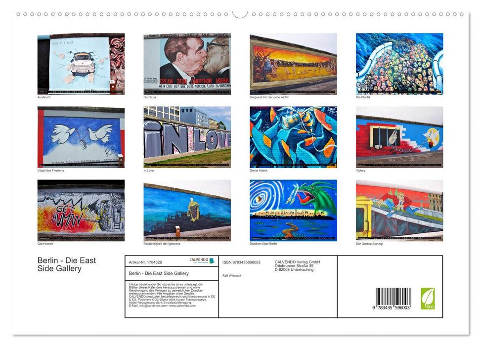 Berlin - Die East Side Gallery (CALVENDO Premium Wandkalender 2025)