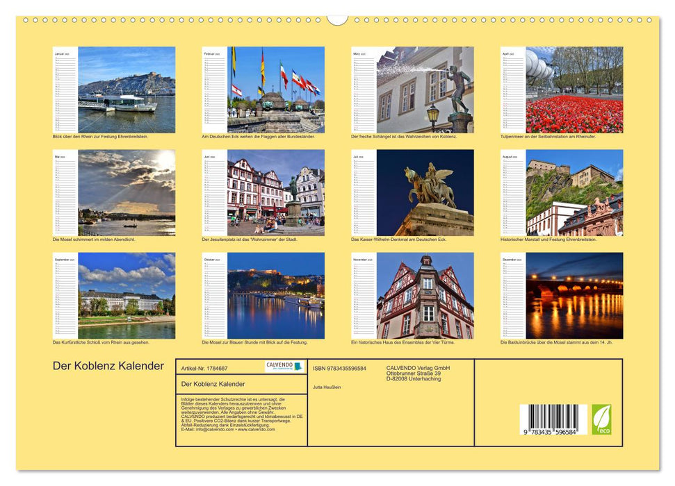 Der Koblenz Kalender (CALVENDO Premium Wandkalender 2025)