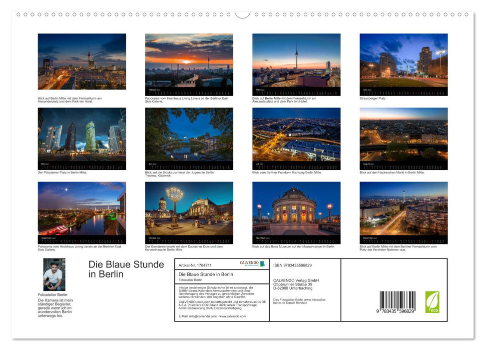 Die Blaue Stunde in Berlin (CALVENDO Premium Wandkalender 2025)