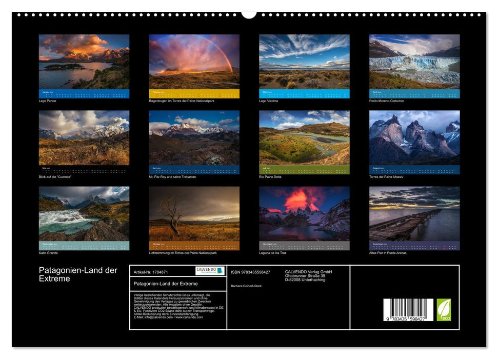 Patagonien-Land der Extreme (CALVENDO Premium Wandkalender 2025)