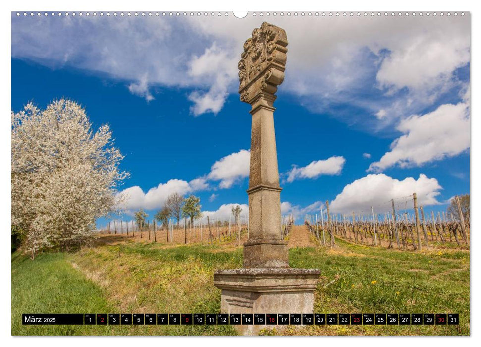 Das Kitzinger Land - Wandern und Radfahren mit Kunst und Kultur (CALVENDO Wandkalender 2025)