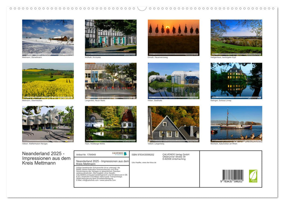 Neanderland 2025 - Impressionen aus dem Kreis Mettmann (CALVENDO Premium Wandkalender 2025)