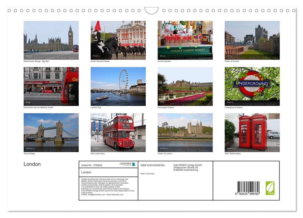 London (CALVENDO Wandkalender 2025)