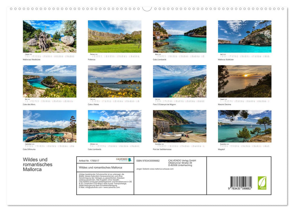 Wildes und romantisches Mallorca (CALVENDO Premium Wandkalender 2025)