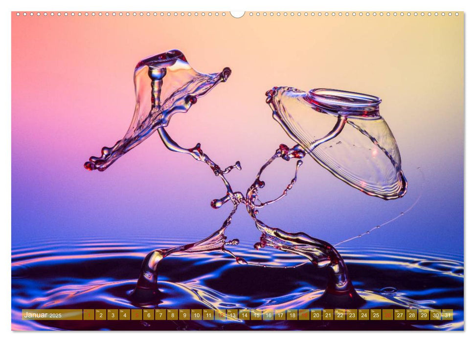 Liquid Art, Einzigartige Tropfenfotos (CALVENDO Premium Wandkalender 2025)