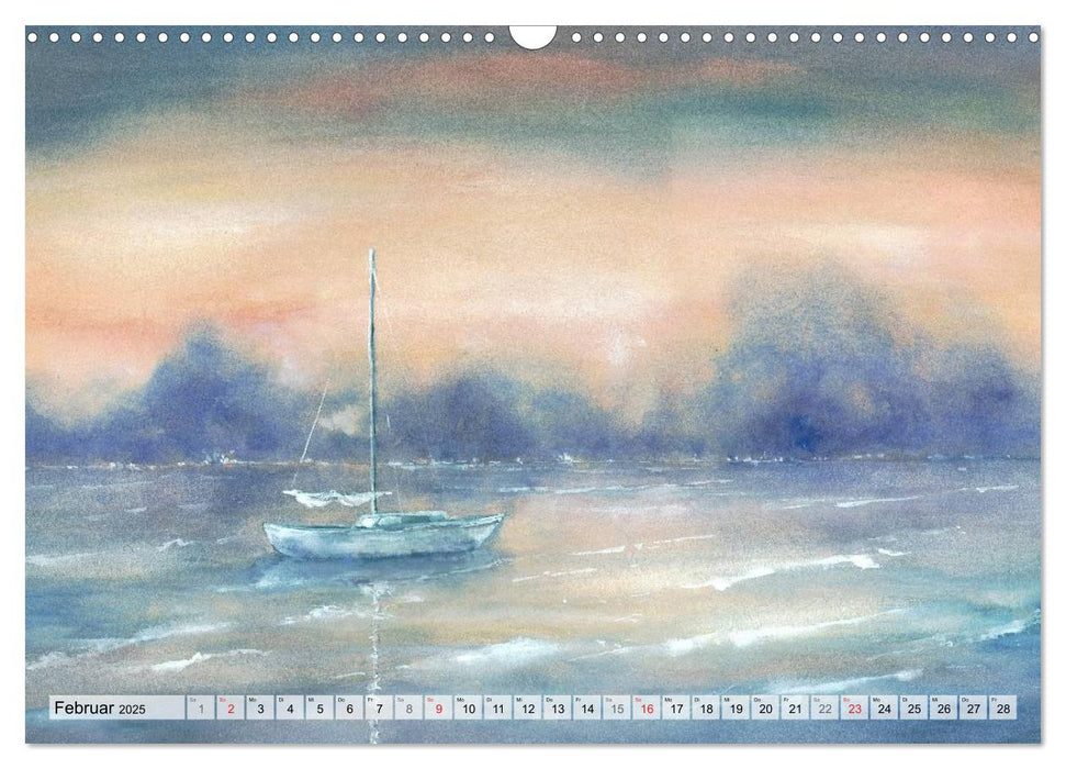 Komm mit ans Meer – Aquarelle (CALVENDO Wandkalender 2025)