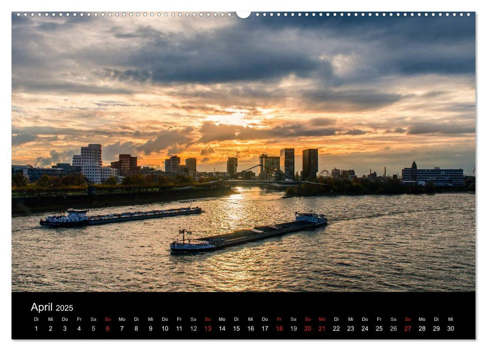 Düsseldorf - Rheinansichten (CALVENDO Premium Wandkalender 2025)