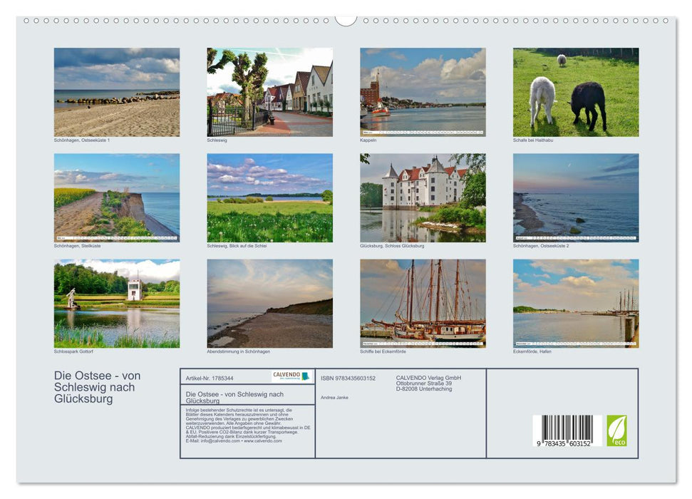 Die Ostsee - von Schleswig nach Glücksburg (CALVENDO Premium Wandkalender 2025)