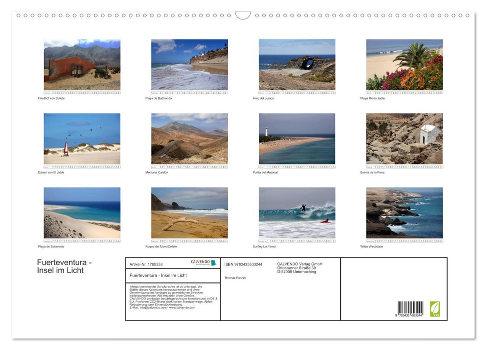 Fuerteventura - Insel im Licht (CALVENDO Wandkalender 2025)